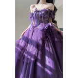 Vintage A line Spaghetti Straps Grape 16th Birthday Dress Lolita Dress Birthday Outfits HZ1214