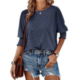 2025 Summer New Fashion Loose Circle Leader Mouth Long Version Of Large-Size T-Shirt Girl HZ0108
