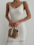 French Temperament Gentle Sexy Silk Dress With Sling Dress Women's Spring And Summer High-End Feel-Up-Pair Knitted Dress HZ0108