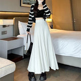 Hundred Folded Knitted Half-Dress Women's Autumn And Winter 2025 New Slim Waist Loose Mid-Long Umbrella Skirt A-Character Skirt HZ0108