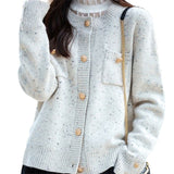 French Lazy Little Fragrant Knit Coat Women Autumn And Winter New Round-Neck Sweater Women's Color Yarn Fashion Spring Coat HZ0108