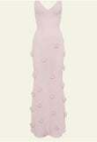 Niulatu Women's New Sling Dress Sexy Dress Three-Dimensional Flower Knitted Back Strap To The Hip Dress SPCP