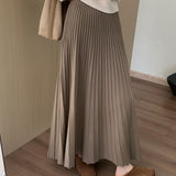 High-Rise Thin Cashmeat Plus Thick 100-Folded Skirt 2025 Winter Women's Korean Version Of Casual Lady Umbrella Skirt HZ0108
