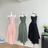 Cute A Line Spaghetti Straps Chiffon Summer Beach Dress Holiday Party Outfits For Girls HZ1214