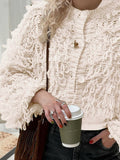 2025 New Fashion Temperament Personality Commuting Creative Knitted Tux Button Wool Coat HZ0108