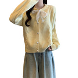 Butterfly Lace Lace Women's Sweater Jacket Autumn And Winter Small Lazy Style Design Knitted Open Shirt HZ0108