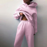 2025 Women's Clothing Pure Color Casual Fashion Sports Pants Two-Piece Set Of Women's Clothing Winter HZ0108