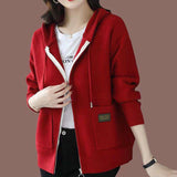 Hooded Sweater Cardigan Jacket Women's Autumn Dress 2025 New Korean Version Of Fashion Zipper With Hat Knitted Shirt Top HZ0108