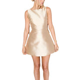 Niulatu Women's Clothing 2025 New Vertiny Face-Back Bow Decorated High-Waisted Dress Dress SPCP