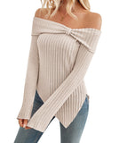 Autumn And Winter 2025 New Lady Fashion Shoulder Repair Fork T-Shirt HZ0108