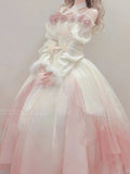 Vintage Ball Gown Off The Shoulder Short Sleeves 16th Ombre Pink Birthday Dress Lolita Dress Birthday Outfits HZ1214