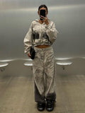 Street Retro Low-Rise Jeans Women's Babes Broad Leg Trousers Slim Trousers Loose Lanky Trousers HZ0108