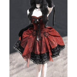 Cute Ball Gown Sweetheart Burgundy Short Lace Summer 18th Birthday Dress Lolita Dress Birthday Outfits HZ1214