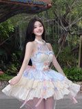 Vintage Ball Gown High Neck Short Mini Summer 18th Birthday Dress Lolita Dress Birthday Outfits HZ1214