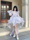 Vintage Ball Gown Lilac Short Mini Summer 18th Birthday Dress Lolita Dress Birthday Outfits HZ1214
