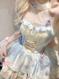 Vintage Ball Gown Halter Lace Short Mini Summer 18th Birthday Dress Lolita Dress Birthday Outfits HZ1214