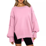 Mid-Winter 2025 New Products Loose Splicing Round Collar Open Fork Jacket Lady Top HZ0108