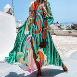 Women's Clothing 2025 Spring New Fashion Printing Loose Ione Temperament Dress HZ0108