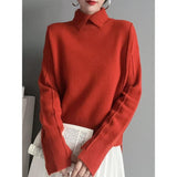 Standing Comfortable Soft-Creator Women's Knitted Shirt Autumn Casual Simple Holstered Shirt Long-Sleeved Sweater Woman HZ0108
