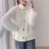 Imitation Of The Marinade Velvet Sweater Women's Cardigan Autumn And Winter 2025 Women's High-End Temperament Loose Knit Coat Woman HZ0108