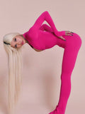 2025 New Women's Nude Half Zipper Long Sleeve Sexy Body-Repair Hip Trousers HZ0108