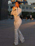 New Set In Autumn 2025 Fashion Babes Leopards Slim Thin Open Shirt Trousers Two Sets HZ0108