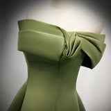 Niulatu Sage Green Satin Prom Dresses Sexy Evening Dress HZ0113