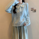 Butterfly Lace Lace Women's Sweater Jacket Autumn And Winter Small Lazy Style Design Knitted Open Shirt HZ0108