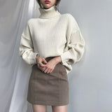 Lazy Wind Turtleneck Sweater Women's Autumn And Winter New Korean Version Of The Retro Loose-Set Long-Sleeved Knitted Shirt Top HZ0108