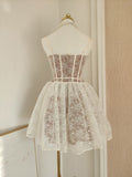 Niulatu A line Spaghetti Straps Lace Holiday Dress Travel Vacation Dresses Short Birthday Dress SD1263