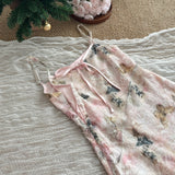 Cute A line Spaghetti Straps Pink Floral Lace Summer Dress Holiday Party Outfits For Women HZ1214