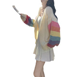 Knitted Cardigan Spring And Autumn Girl 2025 Small Design Feeling Sweet Loose Short Coat Tide Sweater Loose HZ0108