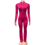 2025 New Women's Nude Half Zipper Long Sleeve Sexy Body-Repair Hip Trousers HZ0108