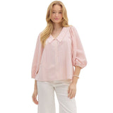 2025TK Summer New Lady Bubble Bubble Sleeve Sweet Doll Shirt HZ0108