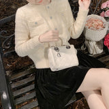 Korean Version Of Bright Silk Soft-Glip Sweater Women's Autumn And Winter New Sweet And Gentle Fashion Knitted Open Shirt HZ0108