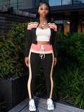 Fashion Street Women's Clothing Collics Long Sleeve Zipper Open Shirt Sports Trousers Two Sets HZ0108