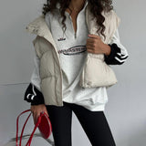 Vintage Semi-Zip Collared Jacket Trendy Street Pop Letter Print Bumping Sports Sweater Women Autumn HZ0108
