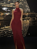 Women's 2025 Summer New Fashion Temperament Back Zipper Wrinkle Sleeveless Dress HZ0108