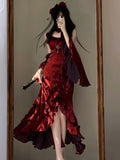 Cute High Low Burgundy Summer 18th Wine Red With Sleeves Birthday Dress Lolita Dress Birthday Outfits HZ1214