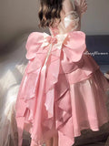 Vintage Ball Gown Halter Short Sleeves 16th Ombre Pink Birthday Dress Lolita Dress Birthday Outfits HZ1214