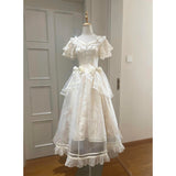 Vintage A line Sweetheart Ivory Summer 18th With Sleeves Birthday Dress Lolita Dress Birthday Outfits HZ1214