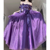 Vintage A line Spaghetti Straps Grape 16th Birthday Dress Lolita Dress Birthday Outfits HZ1214