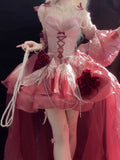 Vintage Ball Gown Spaghetti Straps Ombre Pink 16th Birthday Dress Lolita Dress Birthday Outfits HZ1214