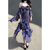 Vintage High Low Spaghetti Straps Grape 16th Birthday Dress Lolita Dress Birthday Outfits HZ1214