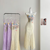 Sexy Mermaid Spaghetti Straps Lace Birthday Party Dress Summer Holiday Outfits For Women HZ1214