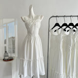 Sexy A Line Straps White Summer Dress Holiday Party Outfits For Women HZ1214