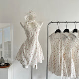 Sexy A Line Halter Neckline Floral Short Summer Dress Holiday Party Outfits For Women HZ1214