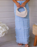 Niulatu And Summer 2025 New Sleeveless Sleeveless Loose Waist Two Sets INS Vacation Loose Skirt Suit Women SPCP