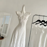 Cute A Line Spaghetti Straps Ivory Lace Summer Dress Holiday Party Outfits For Women HZ1214