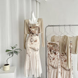 Sweet Mermaid 2 Piece Long Women Summer Holiday Holiday Dresses HZ1214